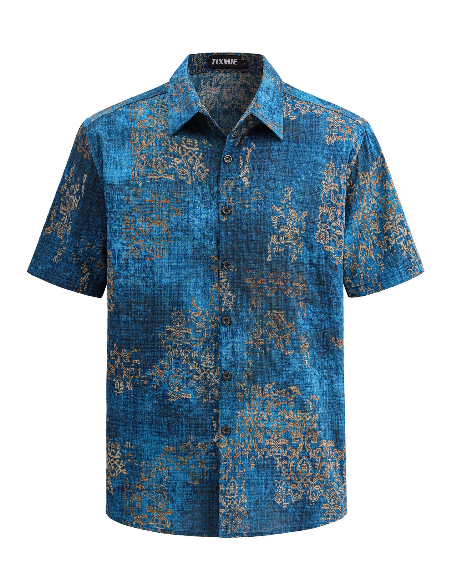 Floral Hawaiian Shirt for Men - Tropical Short Sleeve Button Down Shirts, Retro Cotton Casual Shirt for Summer