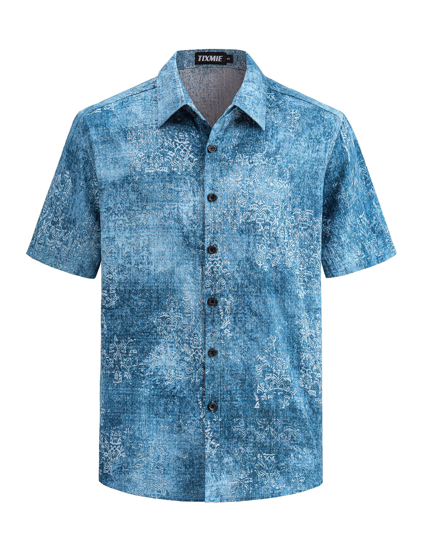 Floral Hawaiian Shirt for Men - Tropical Short Sleeve Button Down Shirts, Retro Cotton Casual Shirt for Summer