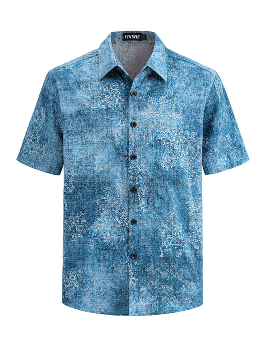 Tropical Short Sleeve Retro Cotton Casual Shirt
