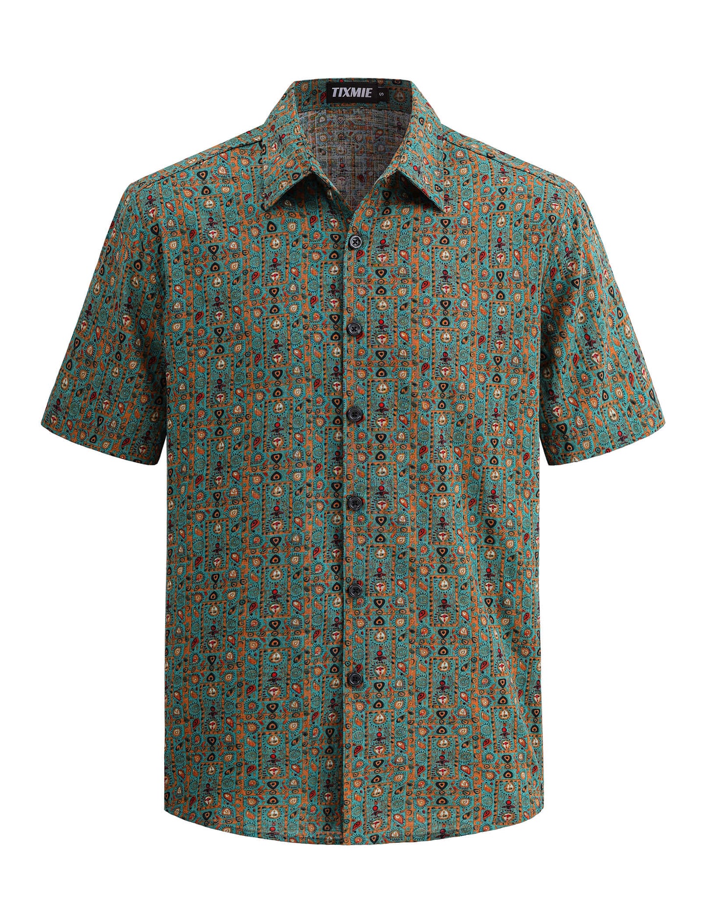 Floral Hawaiian Shirt for Men - Tropical Short Sleeve Button Down Shirts, Retro Cotton Casual Shirt for Summer