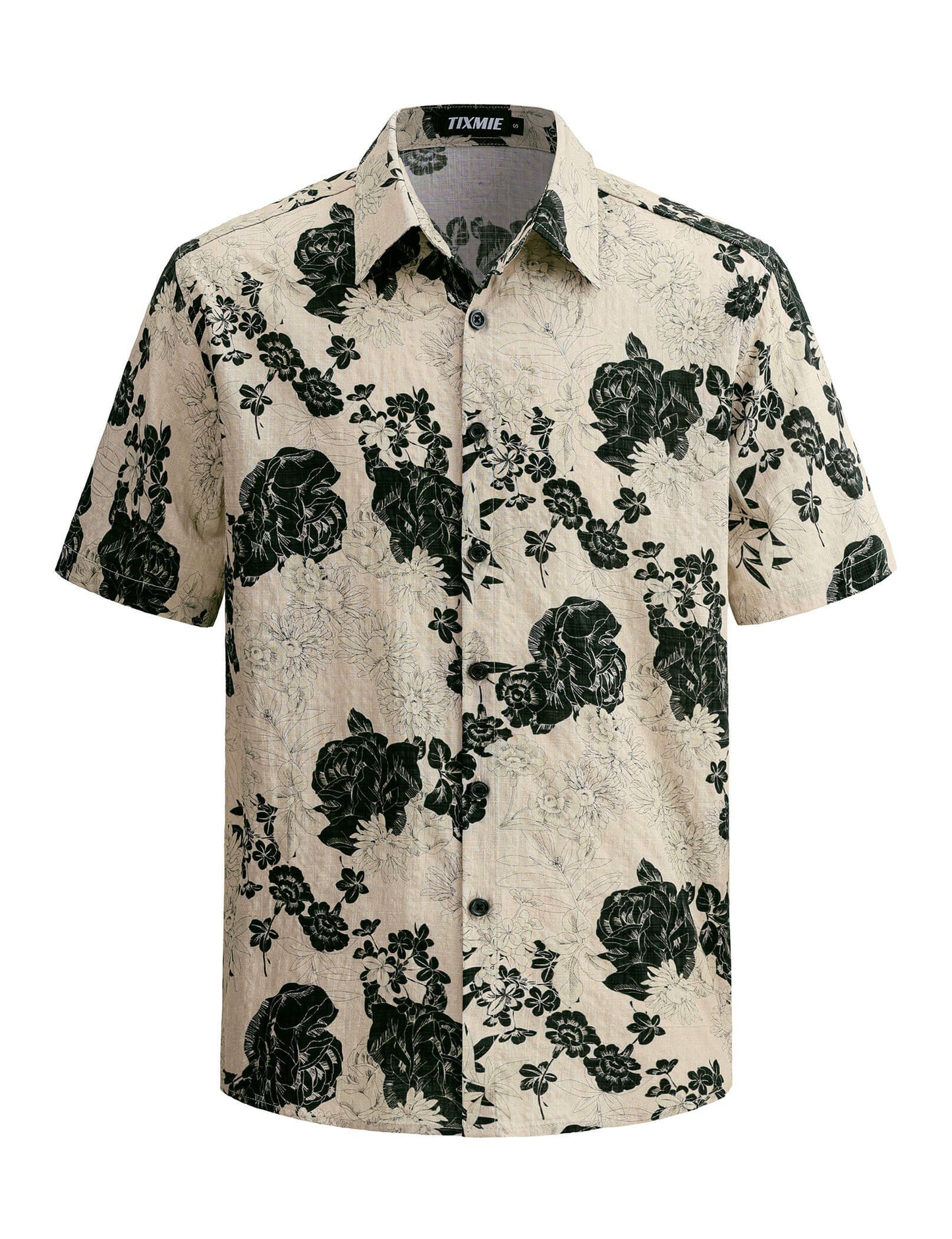 Floral Hawaiian Shirt for Men - Tropical Short Sleeve Button Down Shirts, Retro Cotton Casual Shirt for Summer