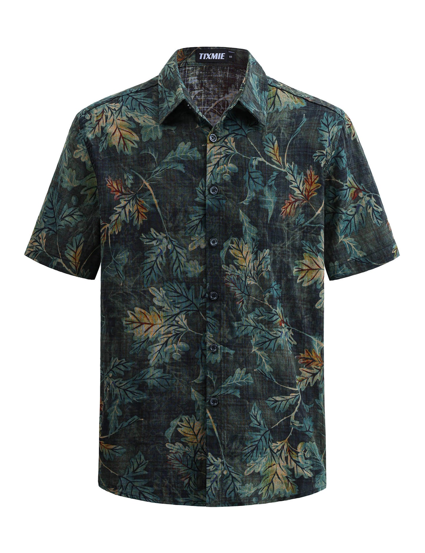 Floral Hawaiian Shirt for Men - Tropical Short Sleeve Button Down Shirts, Retro Cotton Casual Shirt for Summer