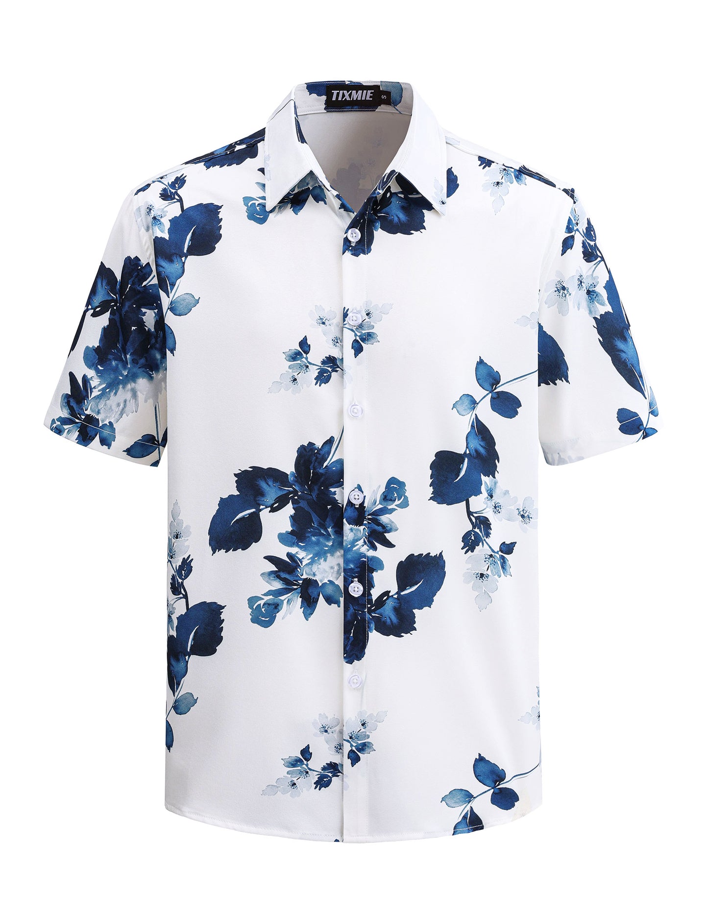 Funny Hawaiian Shirt for Men - Skull Floral Short Sleeve Button Down Shirts, Punk Rock Casual Shirt for Summer
