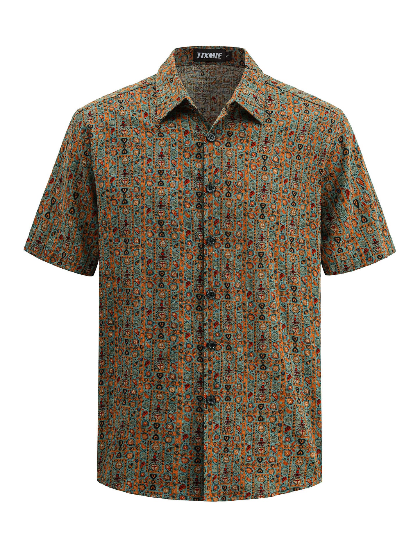 Floral Hawaiian Shirt for Men - Tropical Short Sleeve Button Down Shirts, Retro Cotton Casual Shirt for Summer